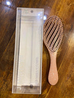 Jiamei Vented Detangler Hair Brush - Anti-Knot Flexible Comb (Pink Speckled)