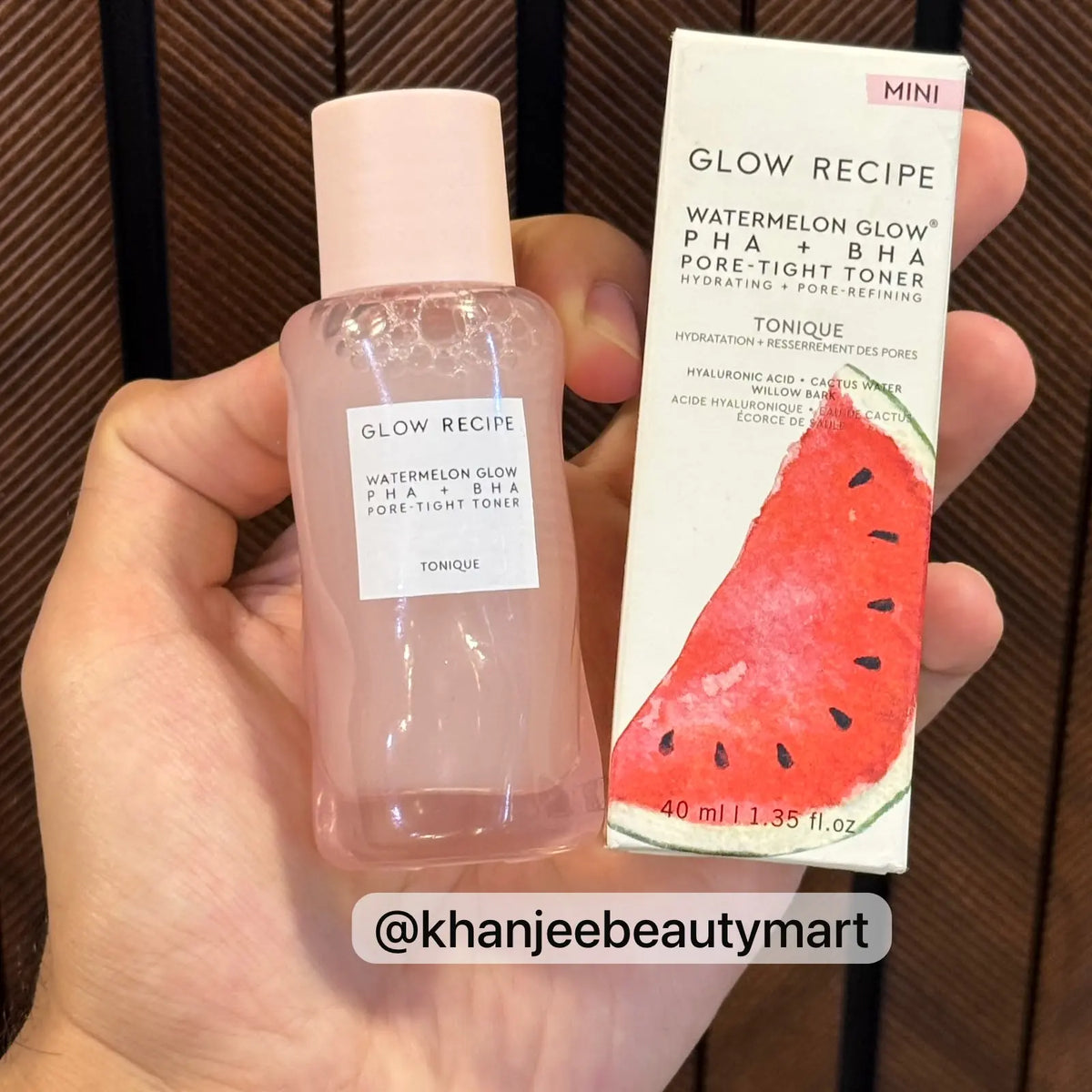 Glow Recipe Watermelon Glow PHA + BHA Pore-Tight Toner (Mini) – With Hyaluronic Acid, Cactus Water & Willow Bark – 40 ml / 1.35 fl. oz.