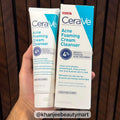 CeraVe Acne Foaming Cream Cleanser – 4% Benzoyl Peroxide Acne Treatment – With 3 Essential Ceramides, Hyaluronic Acid & Niacinamide – 5 FL OZ (150 ml)