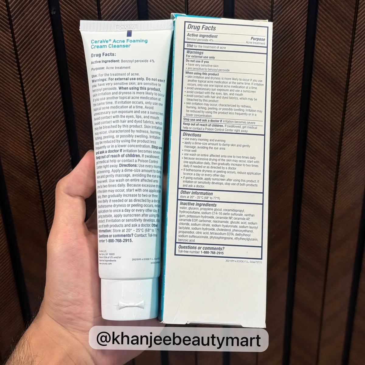 CeraVe Acne Foaming Cream Cleanser – 4% Benzoyl Peroxide Acne Treatment – With 3 Essential Ceramides, Hyaluronic Acid & Niacinamide – 5 FL OZ (150 ml)