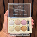 Meis Professional Makeup Kit – Highlighter & Blusher Palette (6 Colors with Applicator Brush)