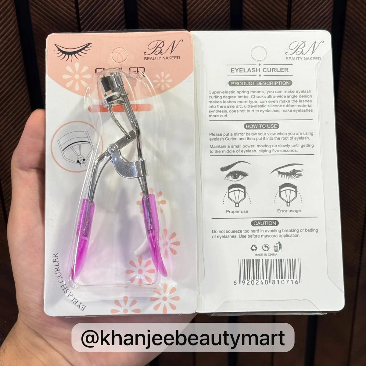 Beauty Nakeed BN Professional Eyelash Curler with Ergonomic Purple Handles