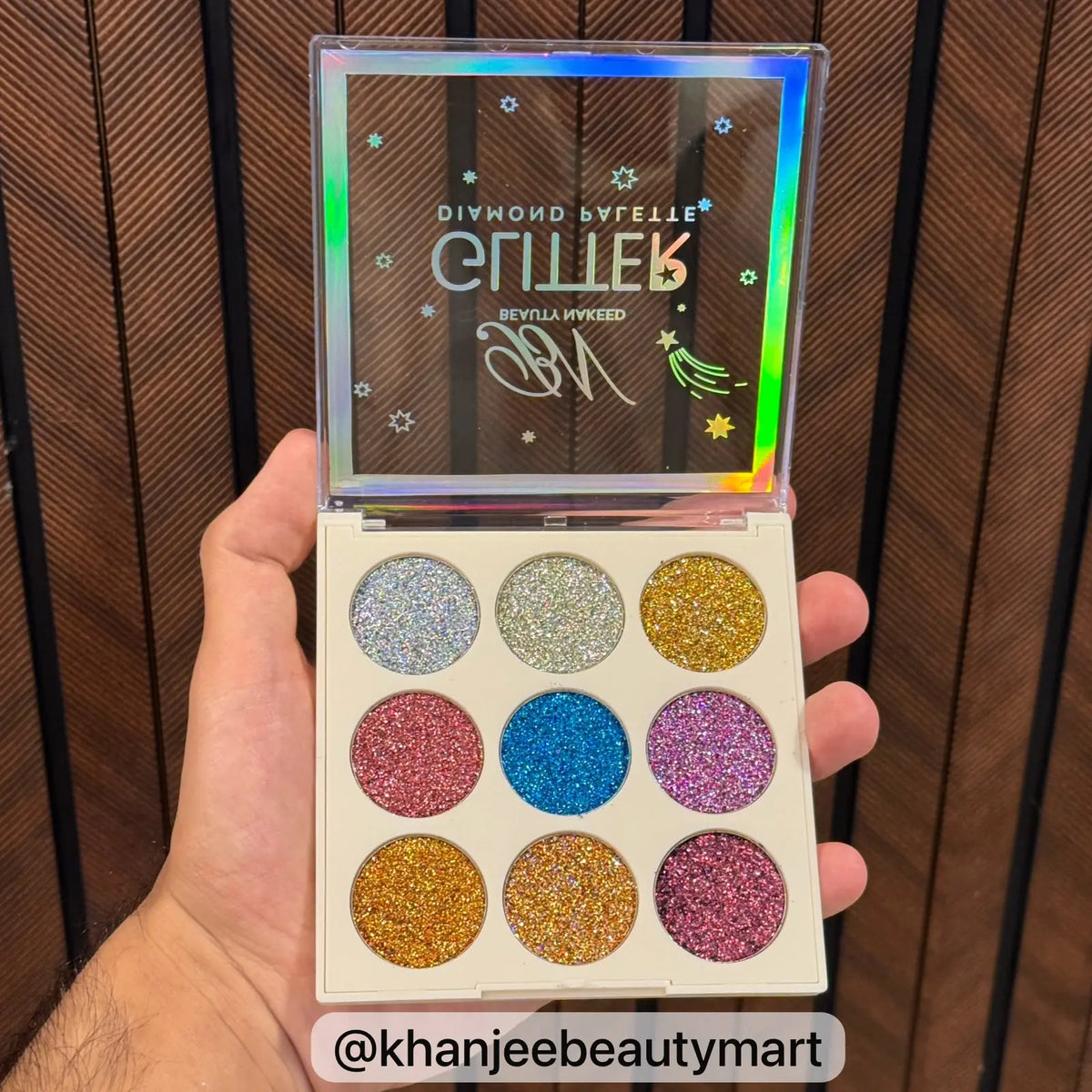 Beauty Nakeed Diamond Palette Glitter – 9 Colors Glitter Eyeshadow & Face Palette