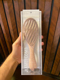 Jiamei Vented Detangler Hair Brush - Anti-Knot Flexible Comb (Pink Speckled)
