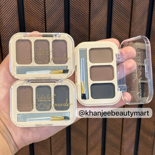 DoDo Girl Professional Eyebrow Powder 3-Color Trio Kit with Brush & Mirror