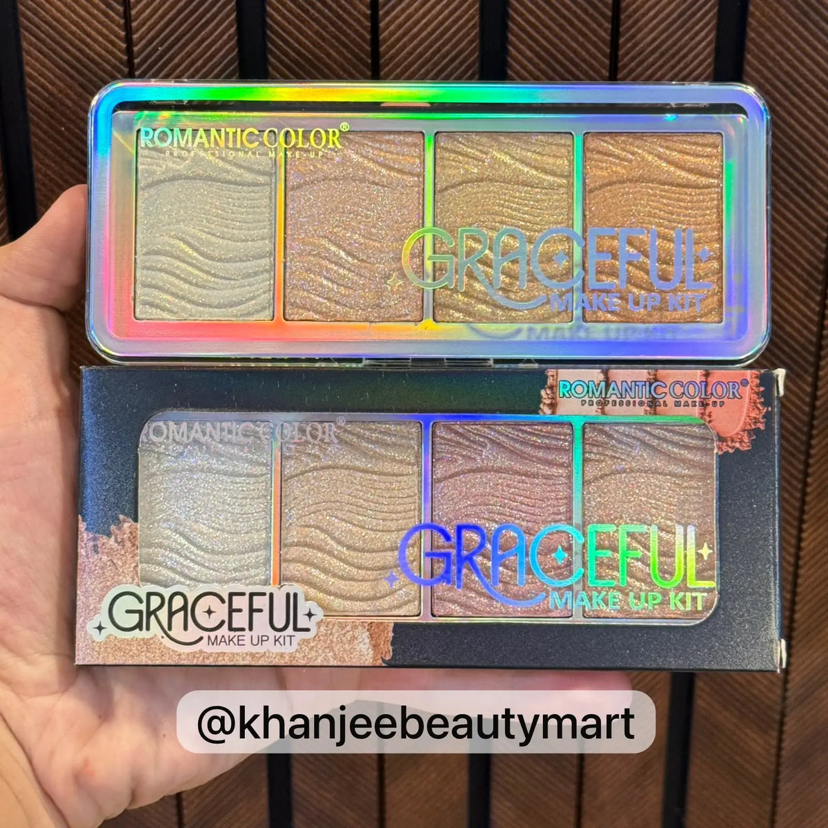 ROMANTIC COLOR Graceful 4-Color Shimmer Highlighter Palette Kit