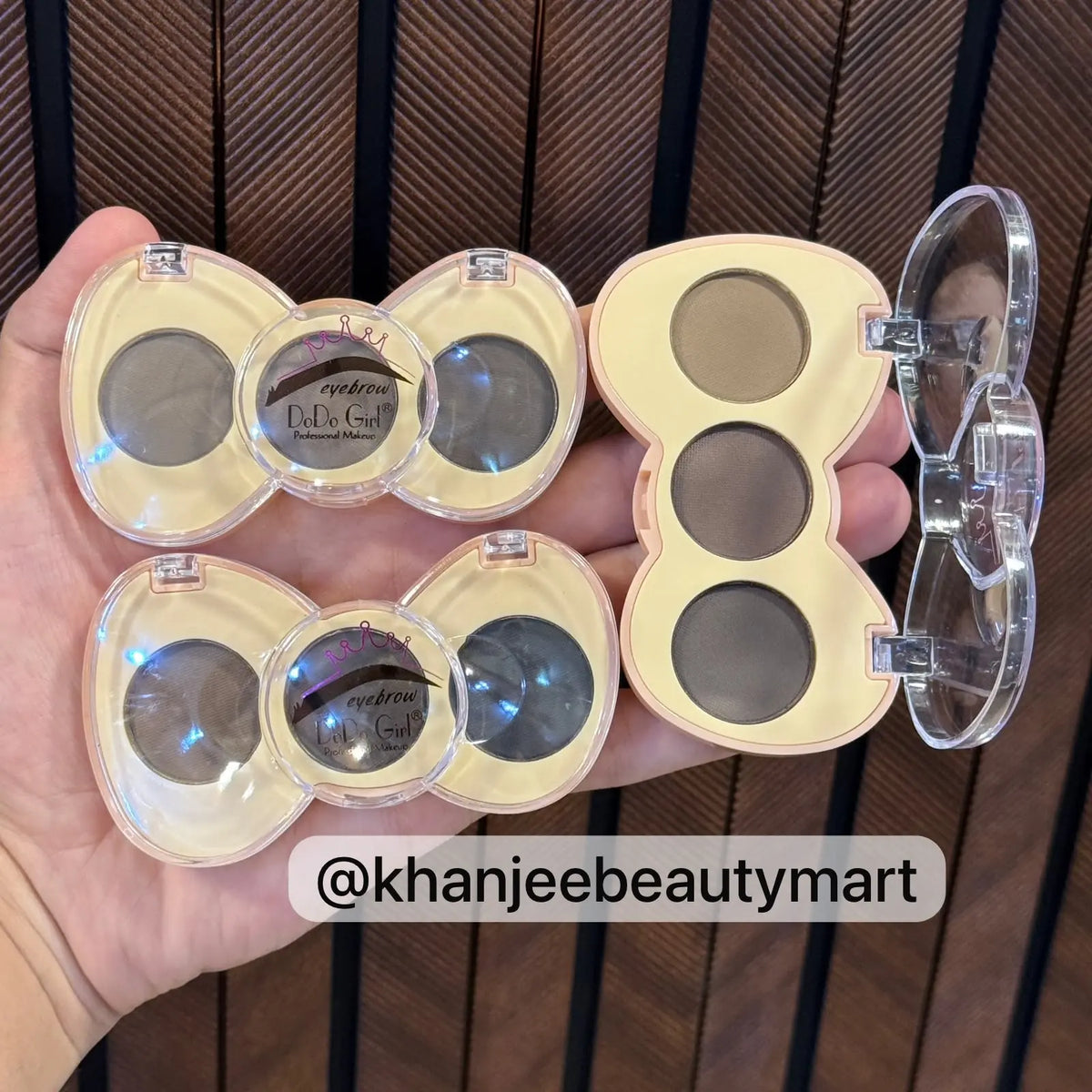 DoDo Girl Bow-Shaped 3-Color Eyebrow Powder Palette Kit
