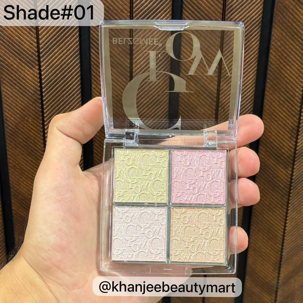 BELZGMEE Glow 4-Color Highlighter Palette Quad
