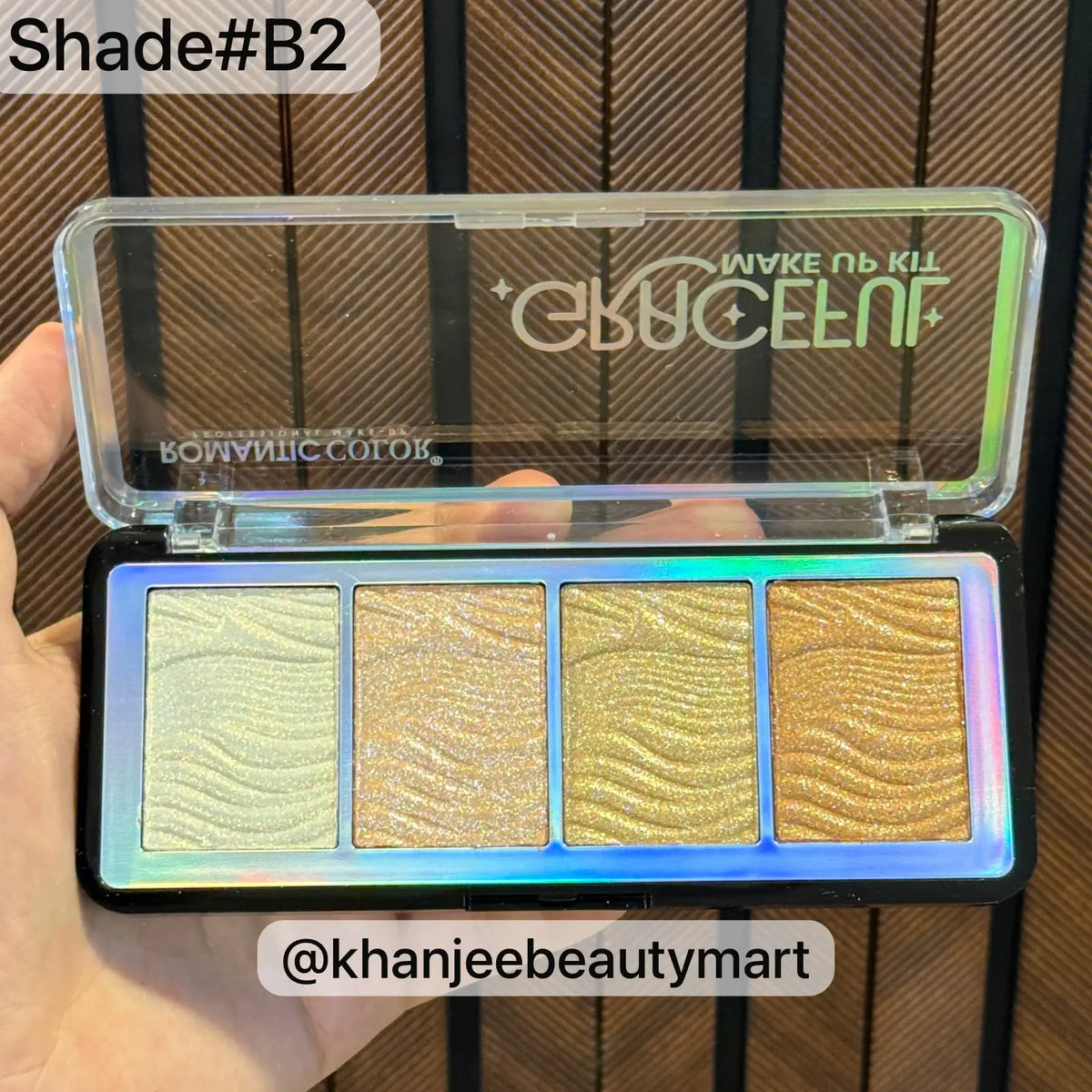 ROMANTIC COLOR Graceful 4-Color Shimmer Highlighter Palette Kit