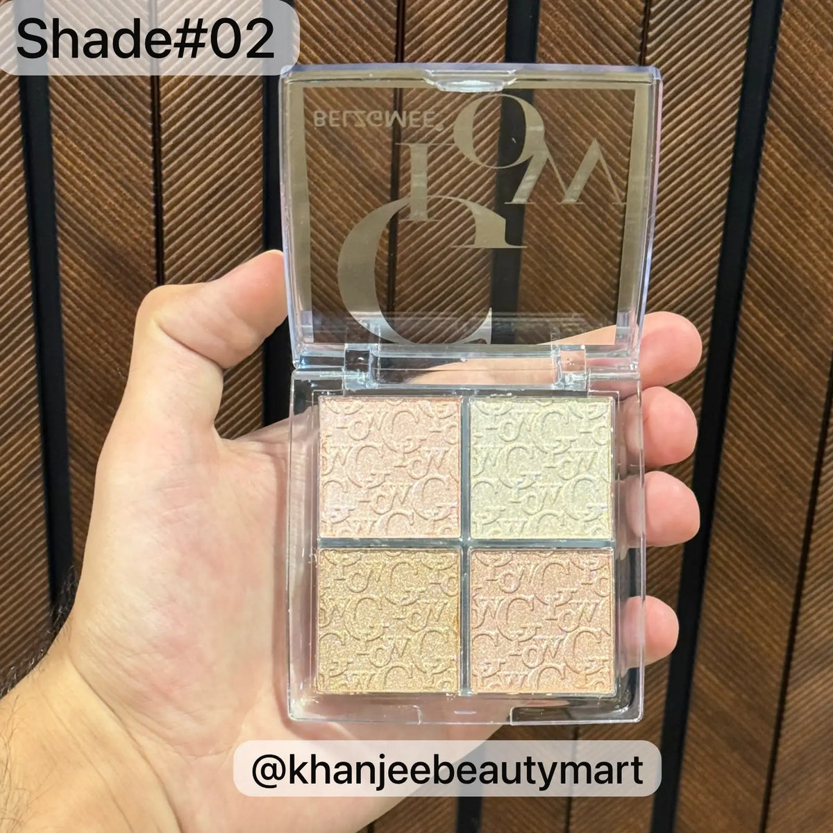 BELZGMEE Glow 4-Color Highlighter Palette Quad