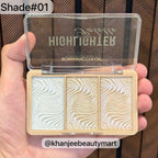 ROMANTIC COLOR Curious 3-Color Wave Shimmer Highlighter Palette