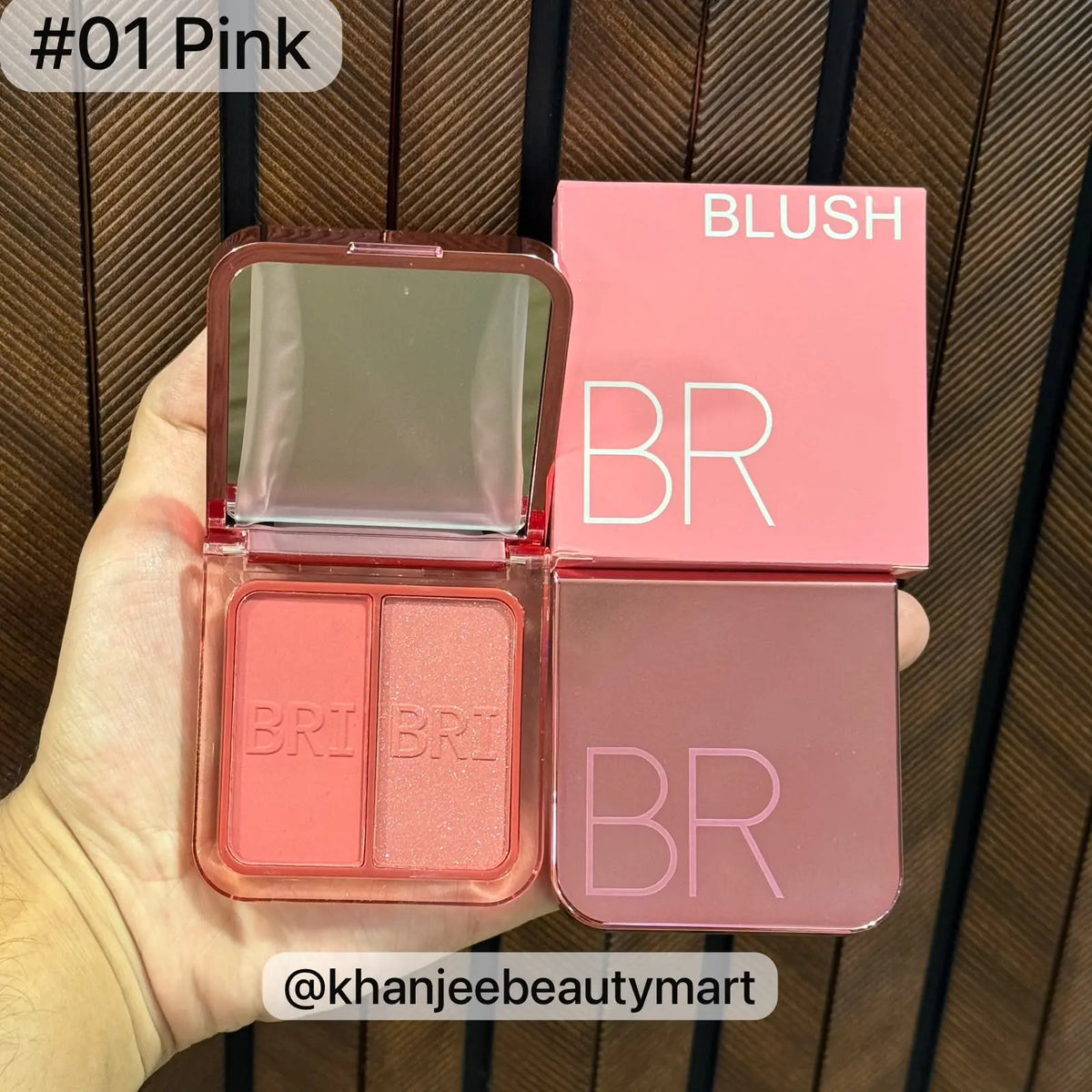 BRIBRI Matte & Shimmer Blush Duo Compact Quad (Multiple Shades Available)