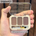 DoDo Girl Professional Eyebrow Powder 3-Color Trio Kit with Brush & Mirror