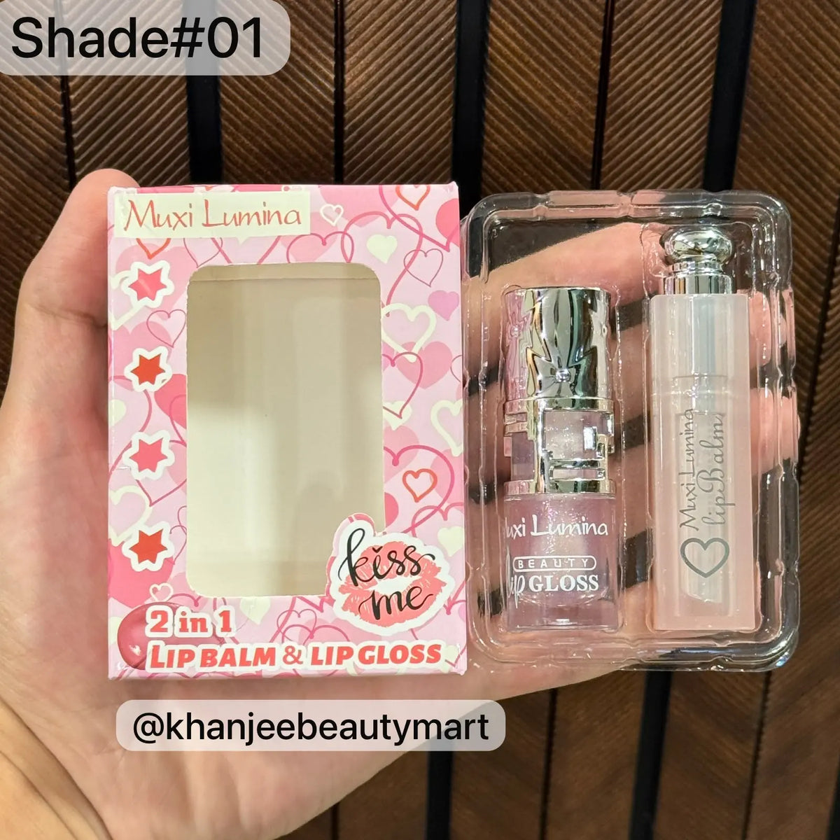 Muxi Lumina 2 in 1 Lip Balm & Lip Gloss Duo Set