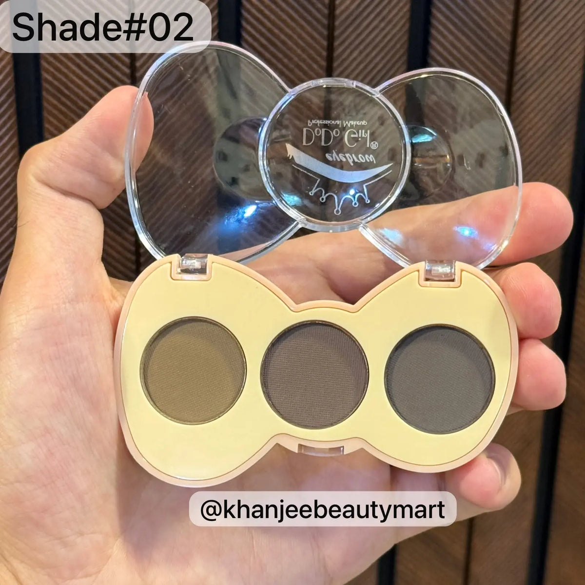 DoDo Girl Bow-Shaped 3-Color Eyebrow Powder Palette Kit
