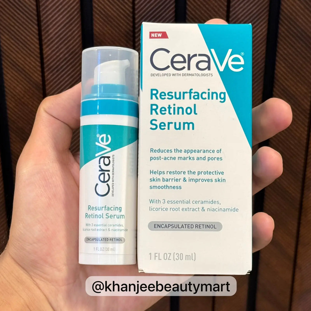 CeraVe Resurfacing Retinol Serum – Encapsulated Retinol, Niacinamide & Ceramides (30ml)