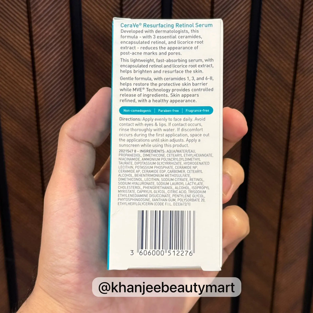 CeraVe Resurfacing Retinol Serum – Encapsulated Retinol, Niacinamide & Ceramides (30ml)