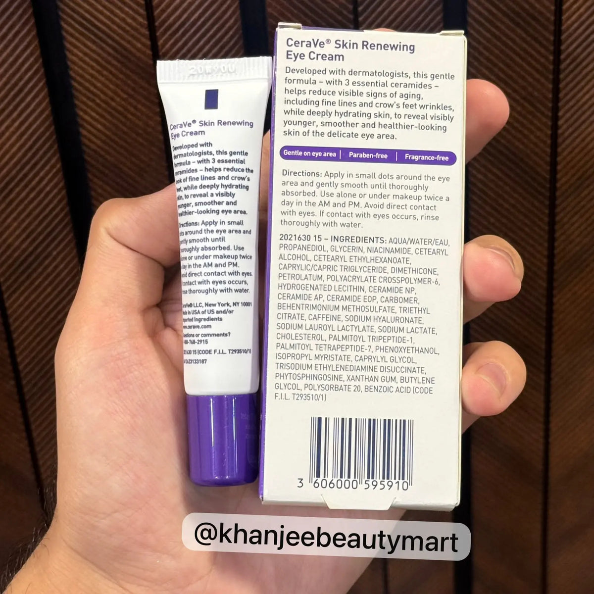 CeraVe Skin Renewing Eye Cream – With Peptide Complex, 3 Essential Ceramides, Niacinamide & Caffeine – 0.5 OZ (14.2 g / 15 ml)