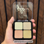 FIT wee Premium "Make Me Glow" Highlighter Palette – 4 Colors Shimmer Illuminator Quad