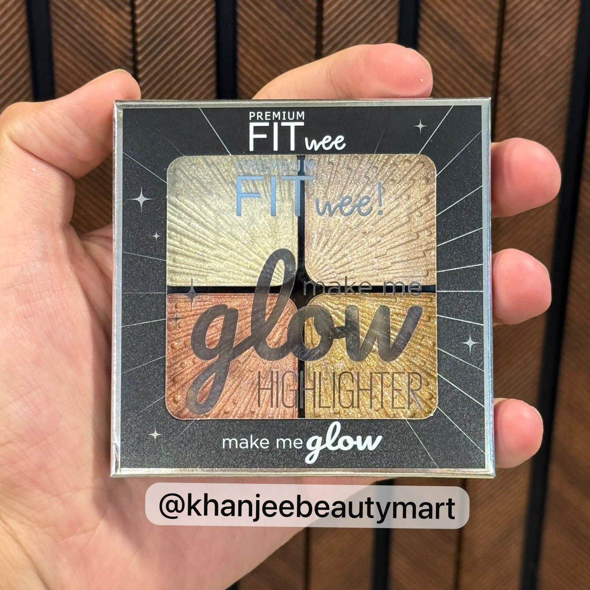 FIT wee Premium "Make Me Glow" Highlighter Palette – 4 Colors Shimmer Illuminator Quad