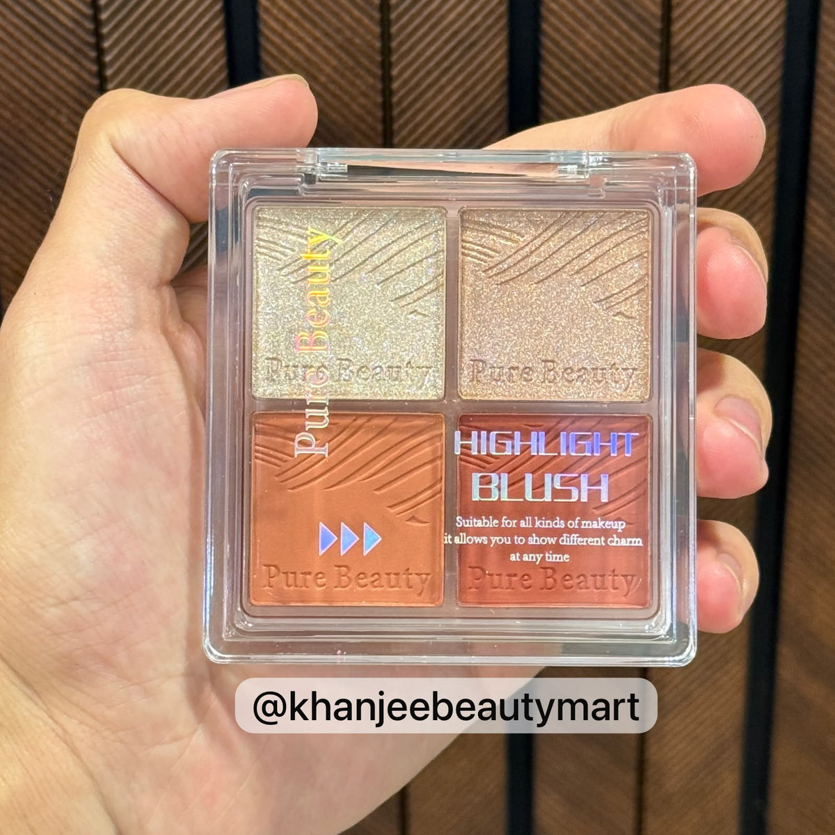 Pure Beauty Highlight Blush Palette – 4 Colors Shimmer & Blush Quad