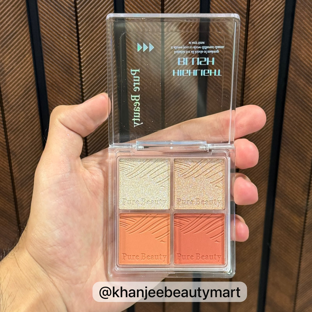 Pure Beauty Highlight Blush Palette – 4 Colors Shimmer & Blush Quad