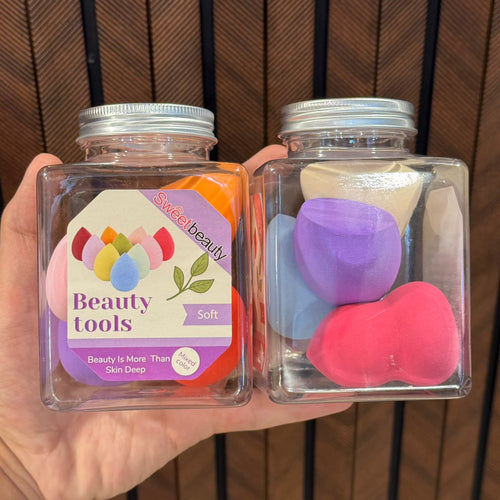 Sweet Beauty Soft Beauty Tools Makeup Sponge Jar Set (Mixed Color Multi-Pack)