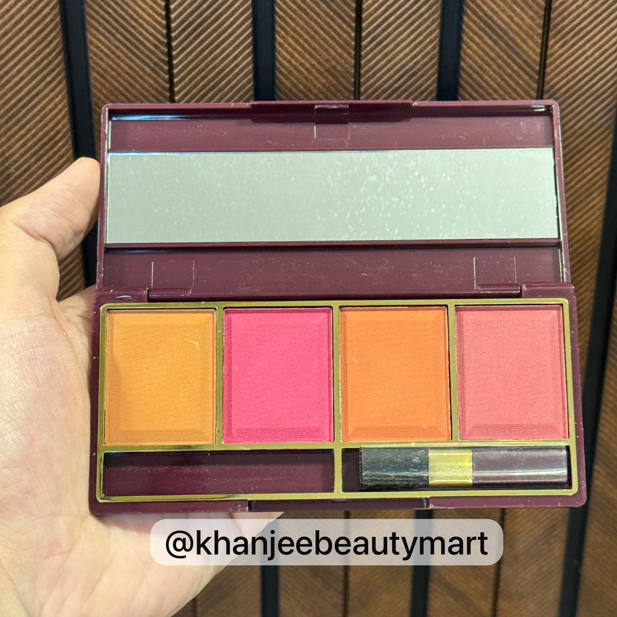Glamorous Face 4-Color Blusher Make-Up Kit Palette with Mirror & Brush