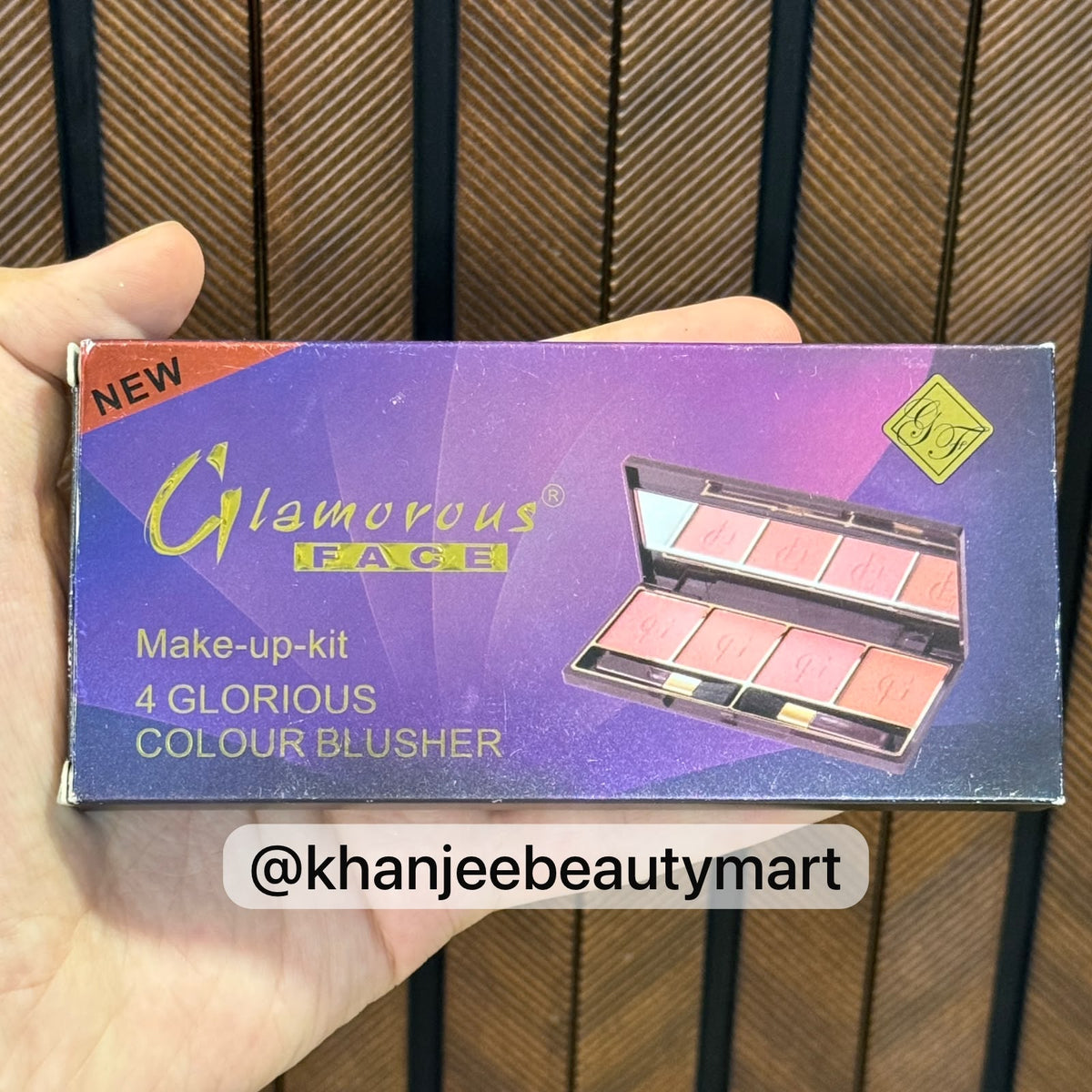 Glamorous Face 4-Color Blusher Make-Up Kit Palette with Mirror & Brush