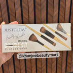 JustGlow Beauty Professional 10 Pc Makeup Brush Set