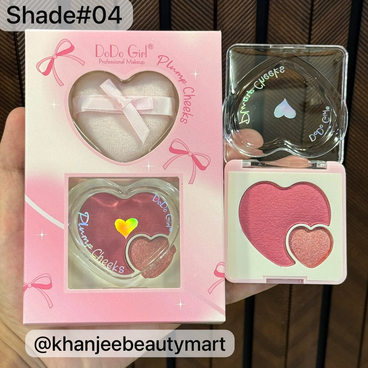 Plump Cheeks Blushon Palette & Makeup Puffs – 4 Color Blush Set