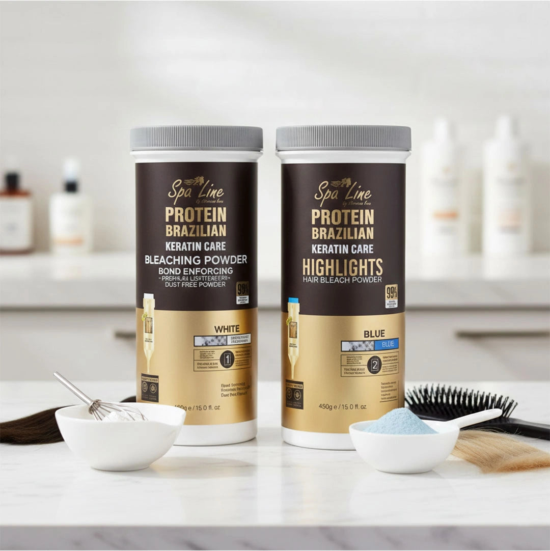 spa line Protein Brazilian Keratin Care Bleaching Powder.