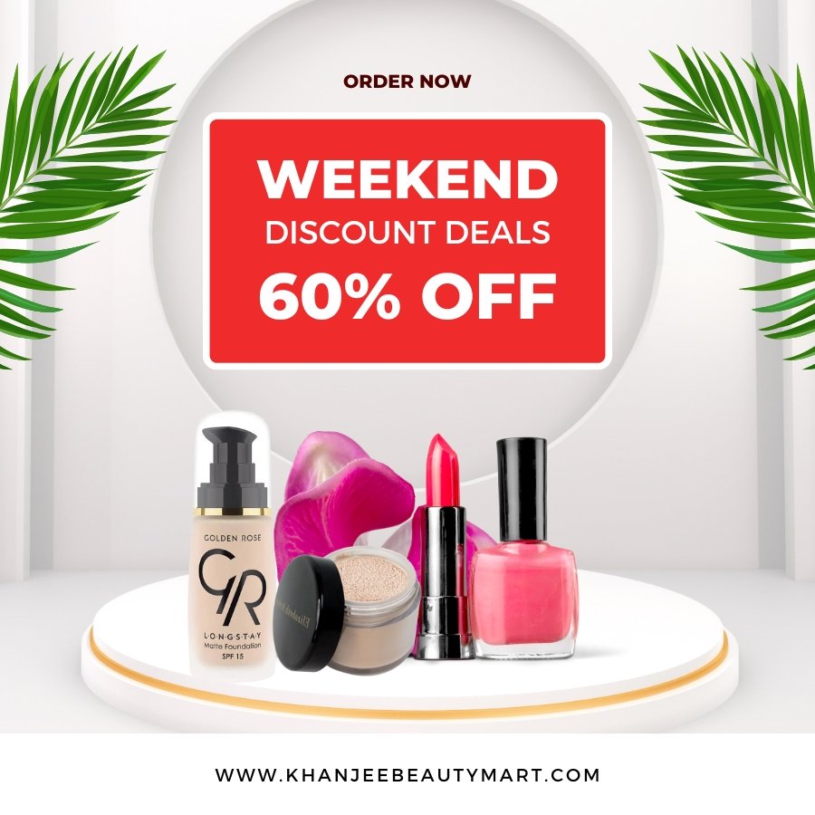 Makeup Weekend Discount Deal GR Foundation, Loose Powder, Lipstick, Nail Polish.