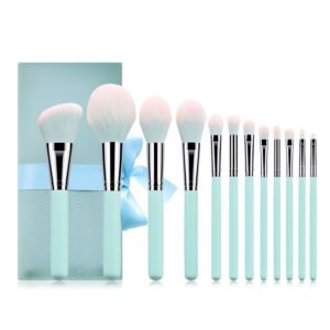 Light Blue 12 pcs Makeup Brush Set